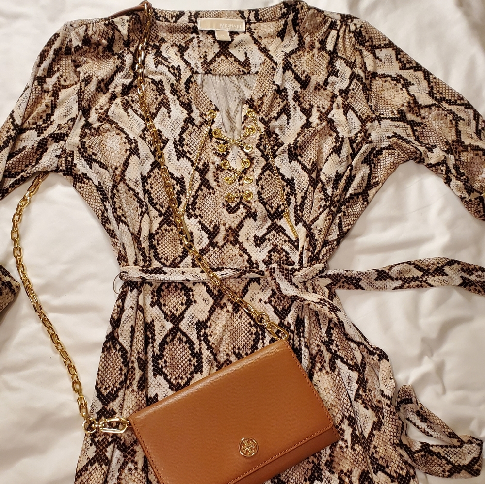 Michael Kors Snakeskin Print Dress - size M